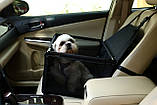 Автокрісло (автогамак) для собаки в машину з ремінцем безпеки Чорний, фото 2