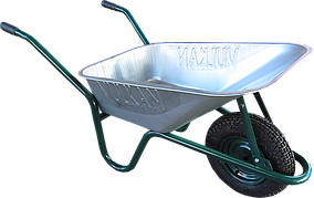 Тачка будівельна VULKAN 1-но колісна 160кг/85л оцинкована поліуретанове колесо