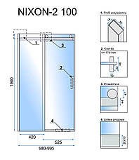 Душові двері REA NIXON-2 100 L, фото 3