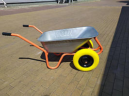 Тачка будівельна VULKAN 2-х колісна 230кг/100л оцинкована колесо PU