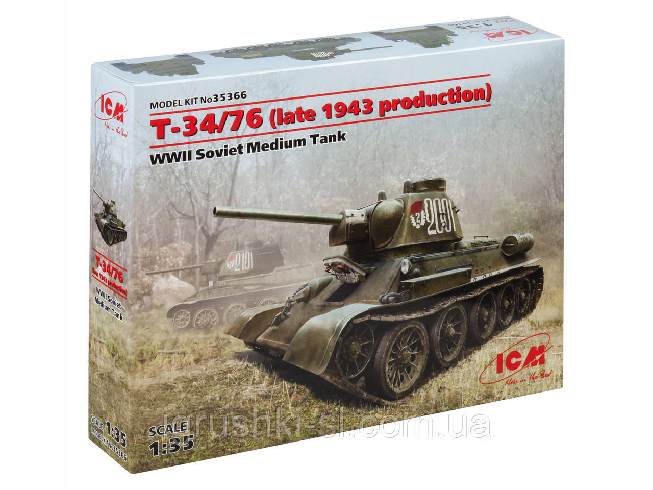 Збірна модель (1:35) Радянський середній танк T-34/76 (виробництво кінця 1943 р.)