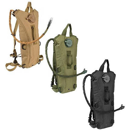 Гідратор для води питна система 3 л армійська тактична. Чорний, койот, олива, фото 1