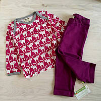 Пижама костюм для девочки из органического хлопка на 9-12мес 74-80см комплект