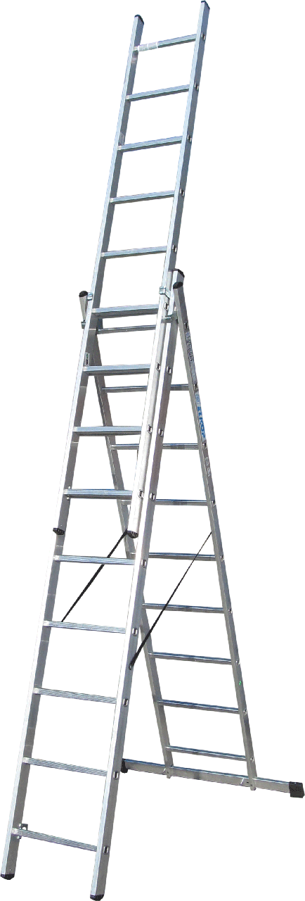 Драбина ELKOP VHR Trend 3x9 алюмінієва, 3 секції, 9 ступенів (38178)