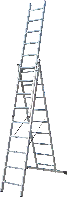 Лестница ELKOP VHR Trend 3x9 алюминиевая, 3 секции, 9 ступеней (38178)