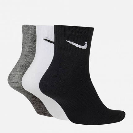 Носки Nike Everyday Lightweight Ankle (3 пари) Білий/Серій/Чорний - SX7677-964, фото 2