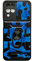 PC + TPU чехол Camo для Samsung Galaxy M53 5G (на самсунг м53) синий