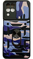 PC + TPU чехол Camo для Samsung Galaxy M53 5G (на самсунг м53) фиолетовый