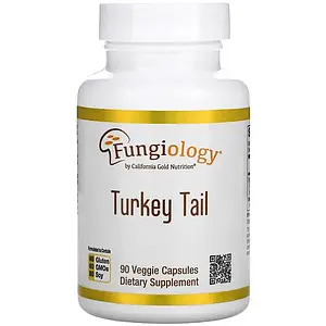 Гриб трутовик різнокольоровий California Gold Nutrition Fungiolody Turkey Tail 90 капс.