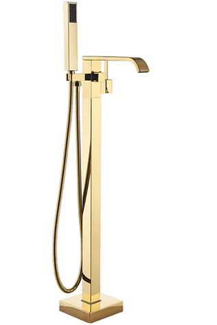 Змішувач для ванни REA CARAT GOLD золотий підлоговий, фото 2