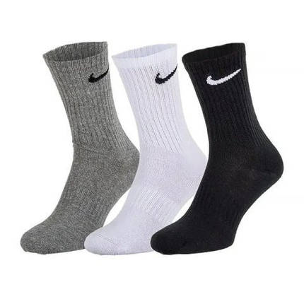 Носки Nike Everyday Lightweight Crew (3 пари) Білий/Серій/ Чорний - SX76-964, фото 2