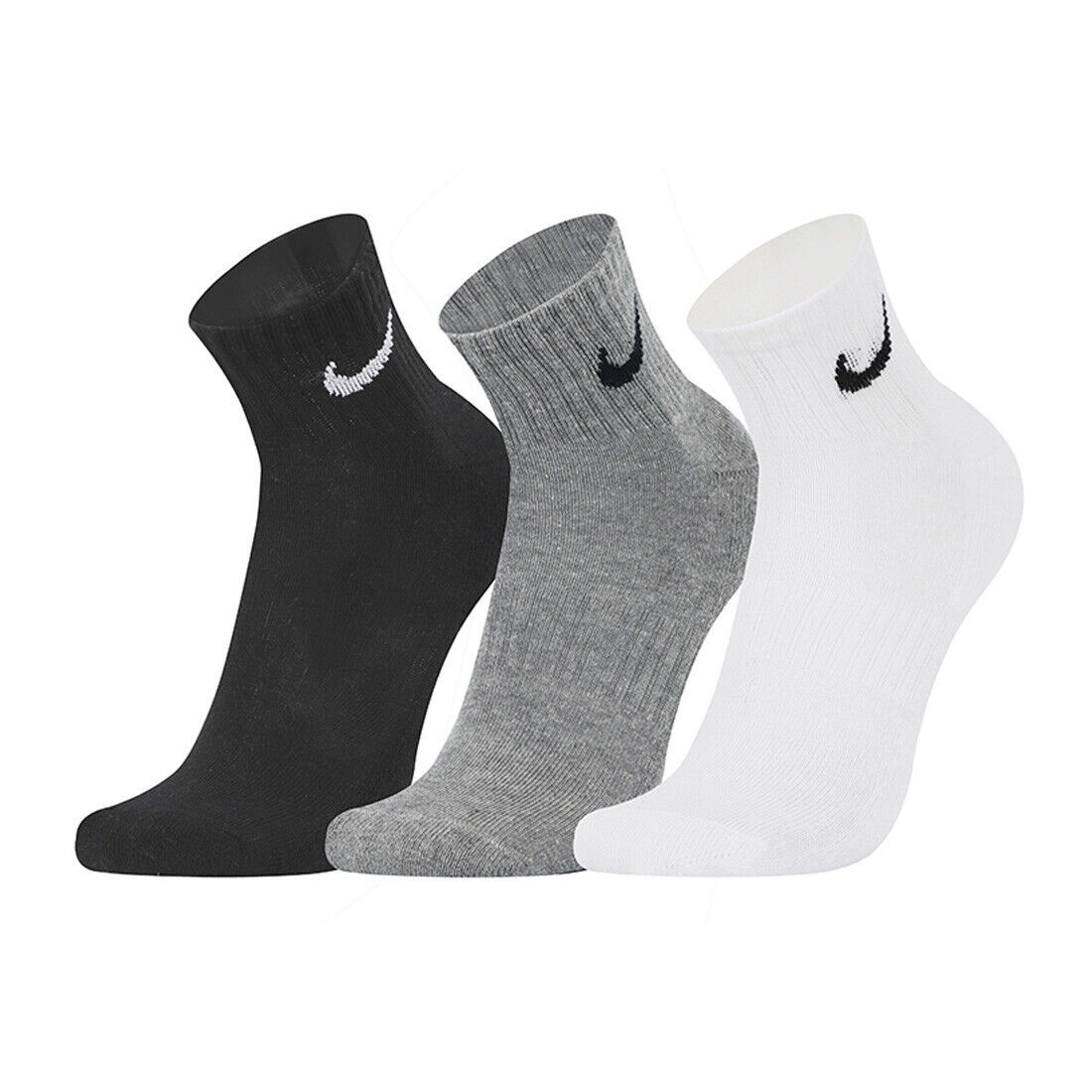 Носки Nike Everyday Cushioned Ankle (3 пари) Білий/Серій/Чорний - SX7667-964