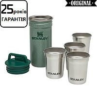 Набор Stanley Adventure Combo Hammertone Green: фляга и 4 рюмки (подарочный набор фляга и рюмки Стенли)