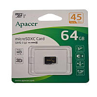 Карта памяти micro-SDXC 64Gb Apacer Class10 UHS-I (up to 45Mb/s) no adapter