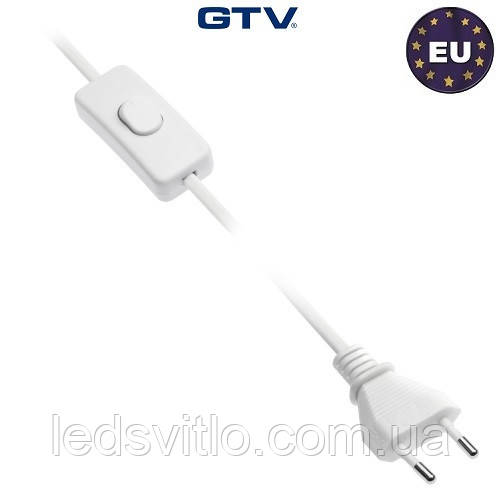 Кабель живлення GTV з вимикачем і вилкою 2м білий