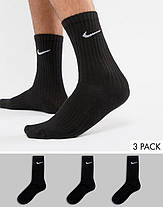 Носки Nike 3 Pack Value Cotton Crew Sock (3 пари) Чорний - SX4508-001, фото 3