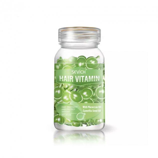 Вітамінні капсули для відновлення волосся Sevich зелені 30 шт vitamin with morocan and camellia oil
