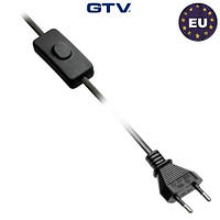 Кабель живлення GTV з вимикачем і вилкою 2м чорний