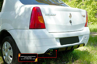 Дифузор на задній бампер Renault Logan 2004-2007 р. в. Рено Логан
