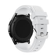 Ремешок силиконовый на Galaxy Watch classic 46, Gear s3 и др. Ширина 22 мм. Белый цвет.