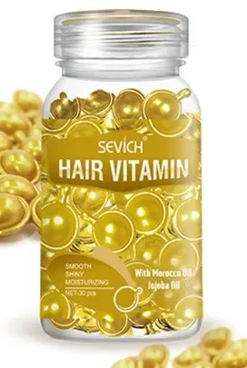 Вітамінні капсули для відновлення волосся золоті Sevich 30 шт з мароканською олією і маслом жожоба