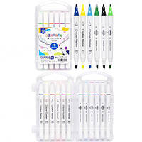 Від 2 шт. Фломастер двосторонній 12 кольорів "Children Marker" 190-12 в пластиковому боксі222 купити дешево оптом в купити дешево