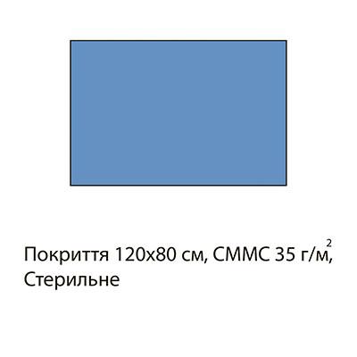Покриття операційне 120 х 80 см СМС 35 г/м2, стерильне