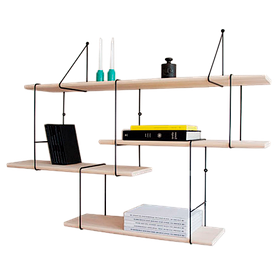 Полиця підвісна для книг та декору 1000*200*1000мм метал+ЛДСП Kompred OL026