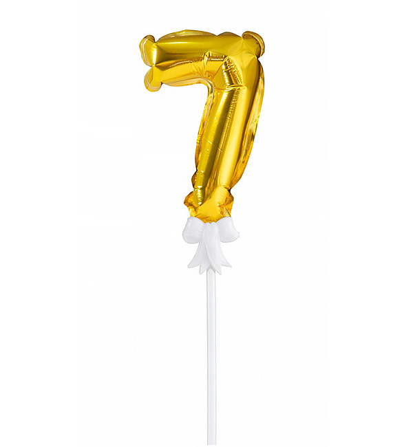 Кулька Цифра в торт "7" (13 см) якісний матеріал, колір - золото