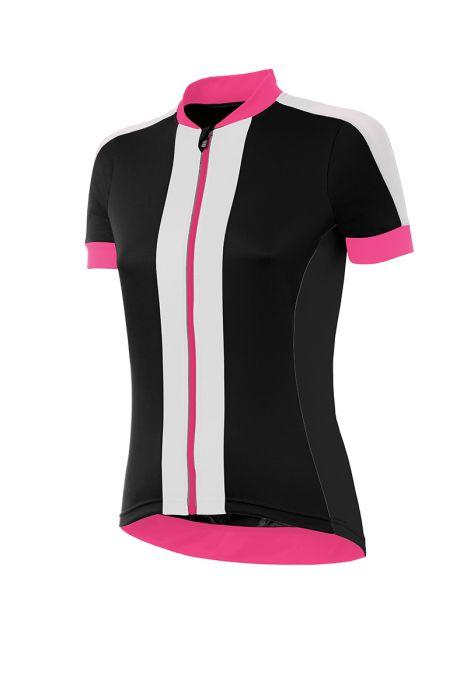 Веломайка ZeroRh велоомайкаspirit w jersey black - fluo pink - white (MD)