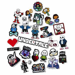 Стікери Undertale 25 шт ( Вирізані) Стікерпак Андертейл