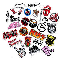 Стикеры логотипы известных рок-групп 25 шт (Вырезанные)