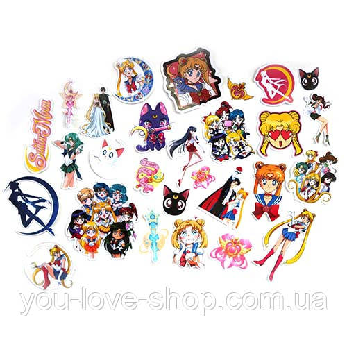 Стикерів Сейлор Мун / Sailor Moon 25 шт ( Вирізані), фото 1