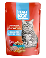 Пан-Кот (пауч) Консервы для кошек с сочной уткой в желе 100г
