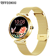 Женские умные смарт часы Smart Watch EFI70-G Золотистые. Фитнес браслет трекер