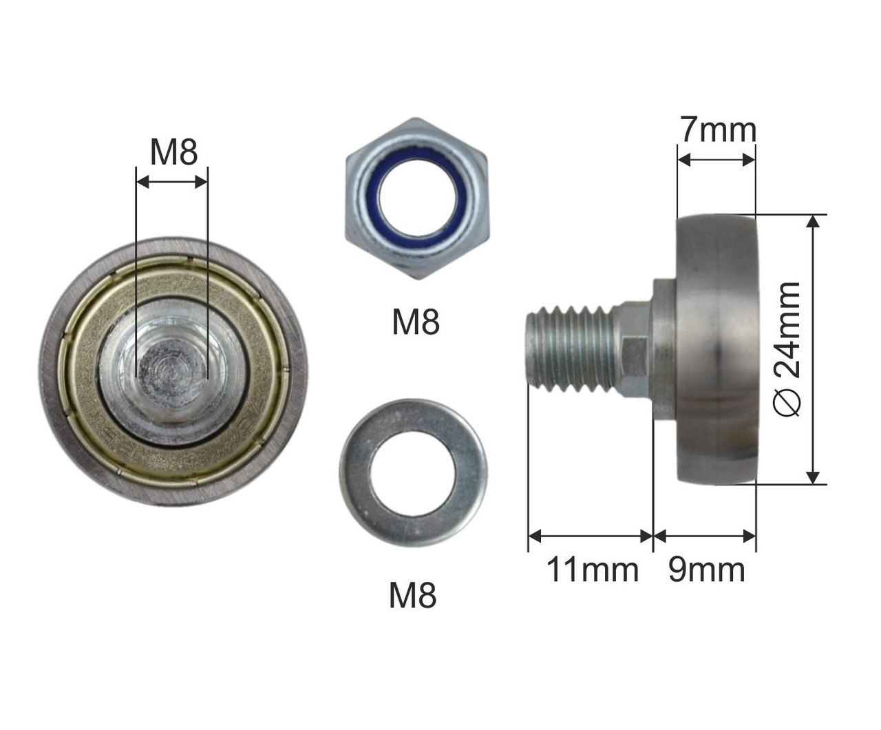 Ролик зсувного даху Kogel Ø24x7x20, фото 1
