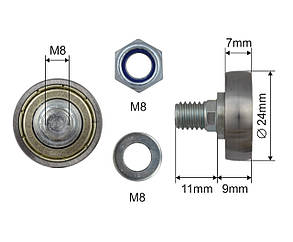 Ролик зсувного даху Kogel Ø24x7x20