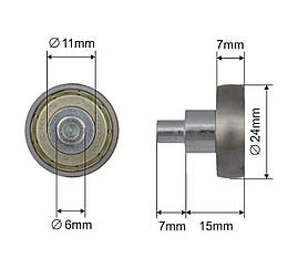 Ролик зсувного даху напівпричепа Ø24x7x15