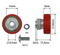 Ролик сдвижной крыши полуприцепа Ø26x9x17,5 SCHMITZ