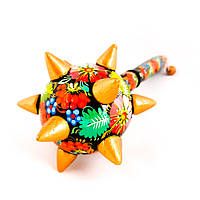 Подарунок на день козацтва керівнику, для чоловіка козака, дідові – сувенір з дерева БУЛАВА 35см КВІТИ УКРАЇНИ