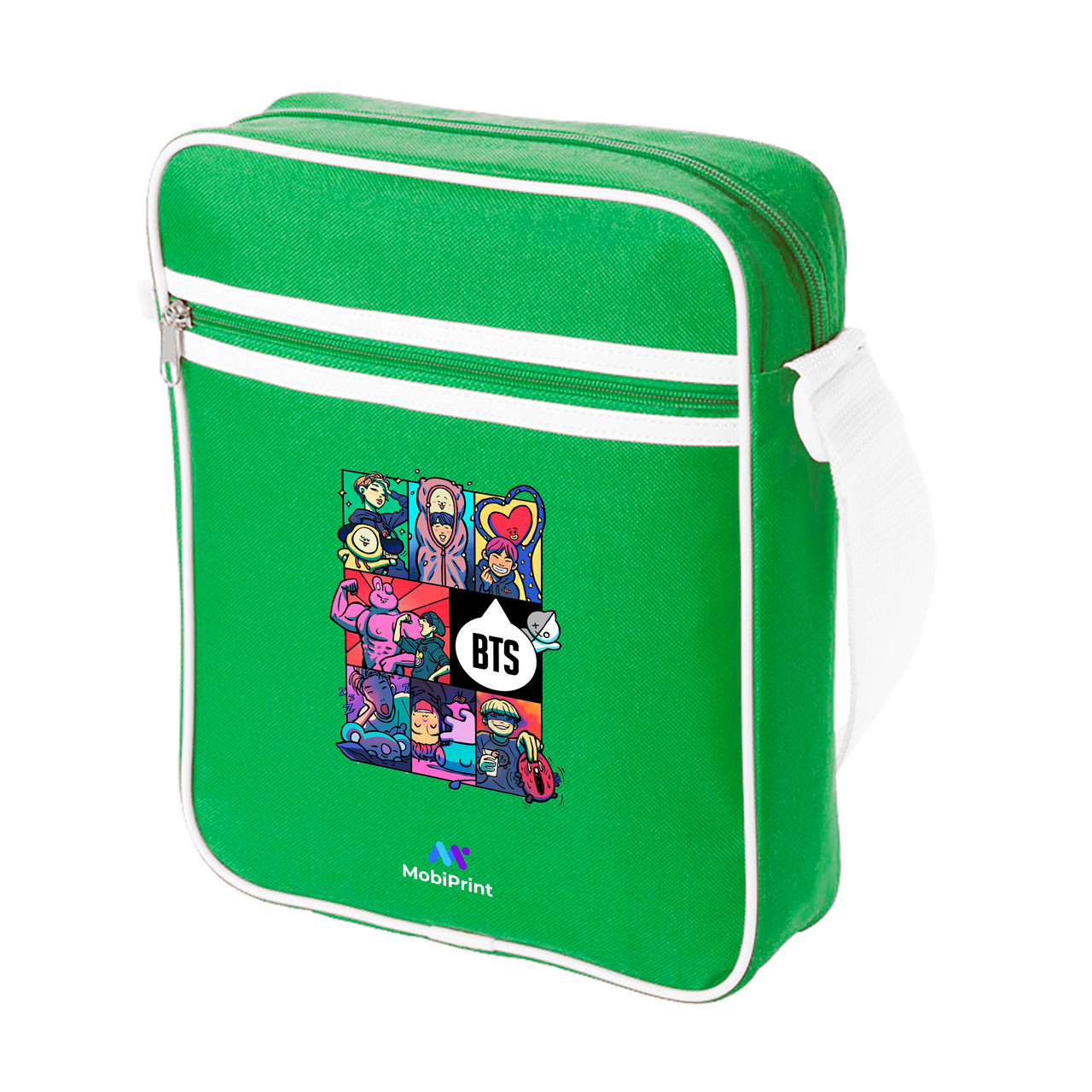 Сумка-месенджер з принтом БТС (BTS)