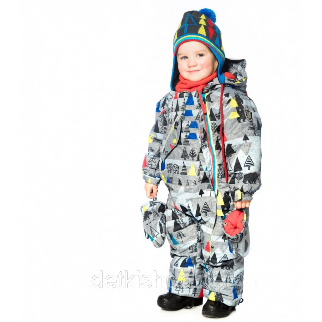 Зимовий теплий комбінезон Deux par Deux для хлопчика р. 12М, фото 1