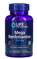 Life Extension, mega benfotiamine, мега-бенфотиамин, 250 мг, 120 вегетарианских капсул