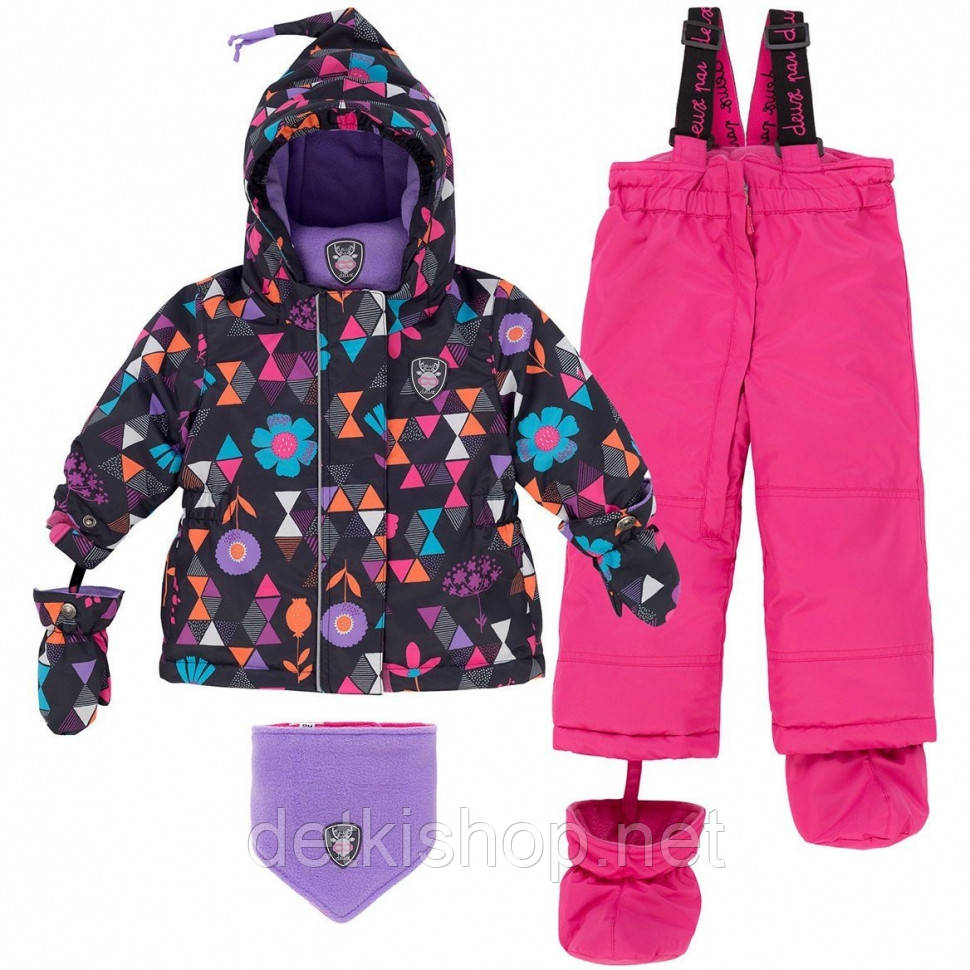 Зимовий дитячий термічний костюм куртка і напівкомбінезон для дівчинки Deux par Deux р. 6М, фото 1