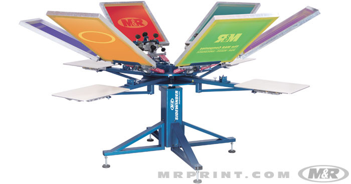Обладнання шовкотрафаретного друку M&R SIDEWINDER 6 кольорів/4 стола Side Clamps