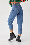Жіночі джинси банани з високою талією - джинс кольору, 28р (лежить розміру), фото 2
