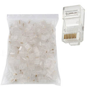 100x Конектор RJ45 8P8C Cat5, Cat5e, Cat6 RJ-45