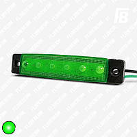 Габаритный огонь светодиодный (LED), 96 мм * 20 мм, SMD 2835*06, зелёный корпус (зелёный)