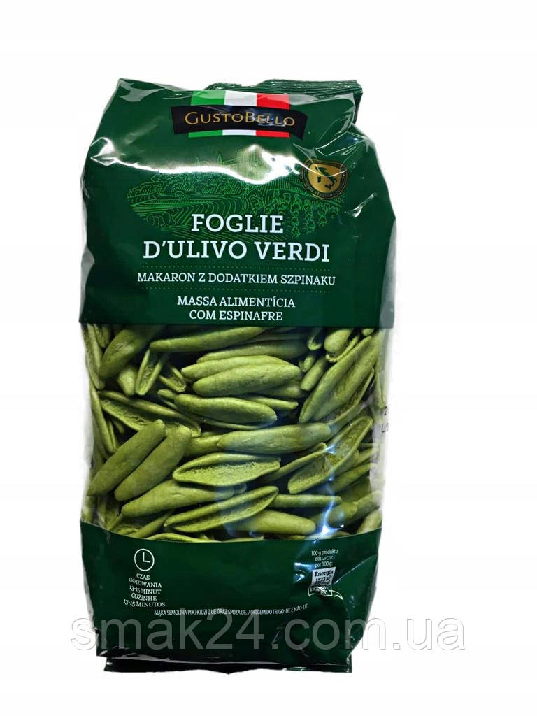 Макарони зі шпинатом Foglie D'ulivo Verdi GustoBello 500 г Польща
