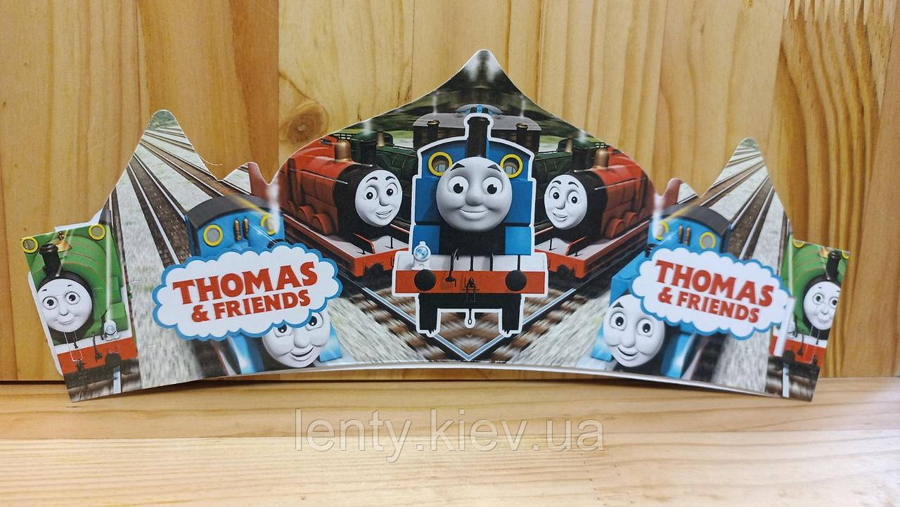 Корона картонна "Паровозик Томас" тематичні на дитячий День народження - Російський порожній